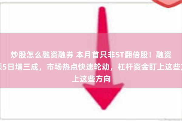 炒股怎么融资融券 本月首只非ST翻倍股！融资余额5日增三成，市场热点快速轮动，杠杆资金盯上这些方向