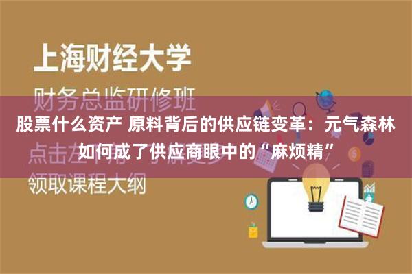 股票什么资产 原料背后的供应链变革：元气森林如何成了供应商眼中的“麻烦精”