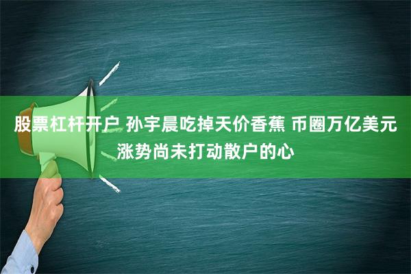 股票杠杆开户 孙宇晨吃掉天价香蕉 币圈万亿美元涨势尚未打动散户的心